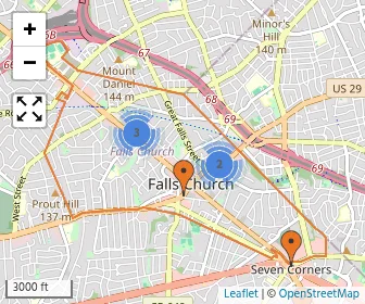 Area schools map